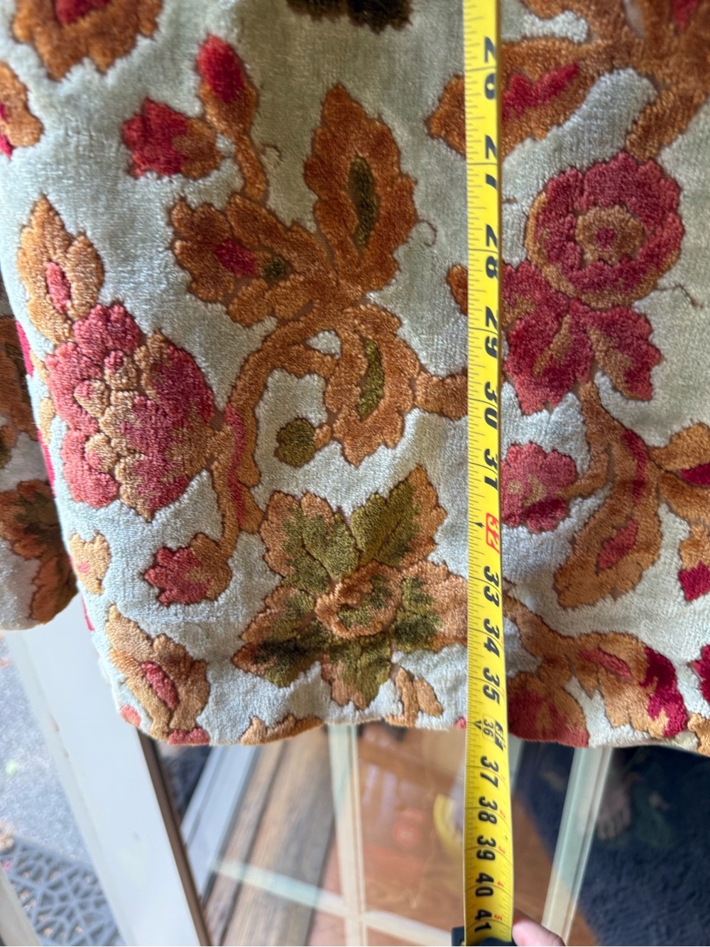 Vintage Floral Coat in Cream, Red, Orange, Green - Picture 6 of 6